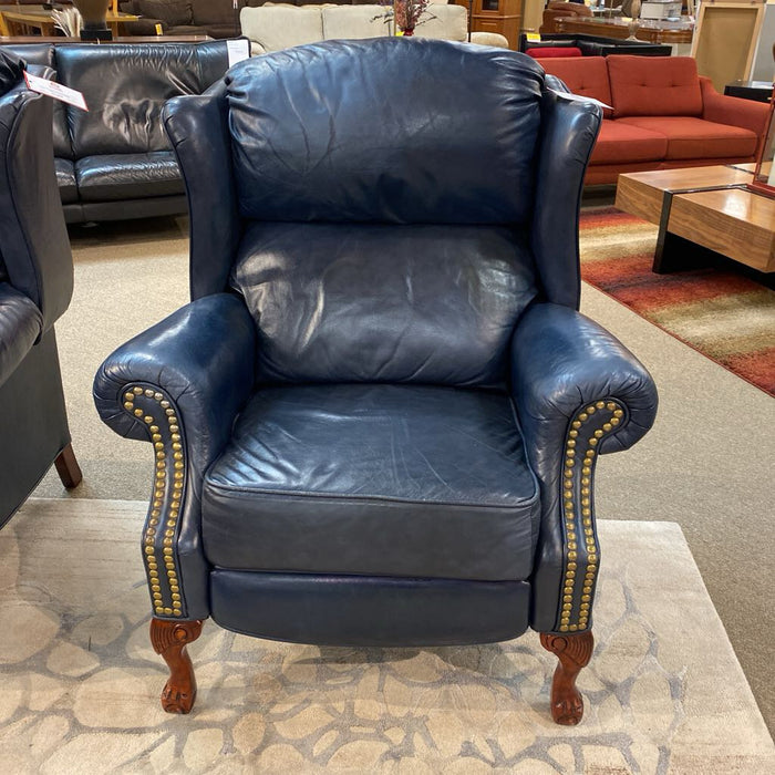 Blue Leather Wingback Pushback(MKH)