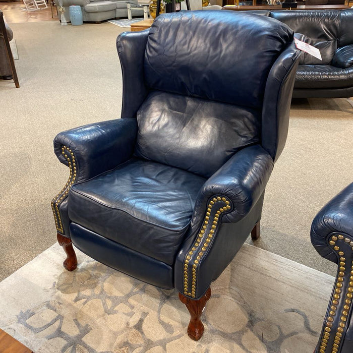 Blue Leather Wingback Pushback(MKH)