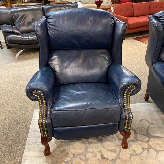Blue Leather Wingback Pushback(MKH)