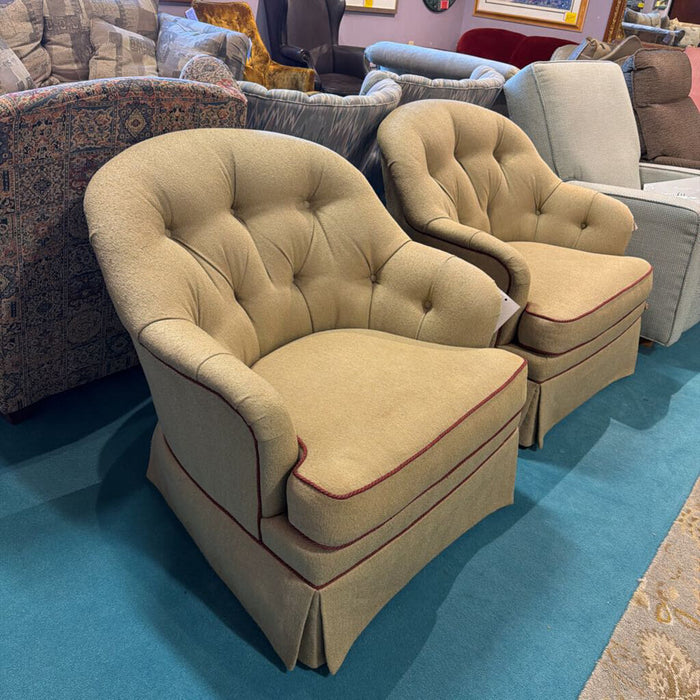 Ethan Allen Tan Tufted Chair(BAH)