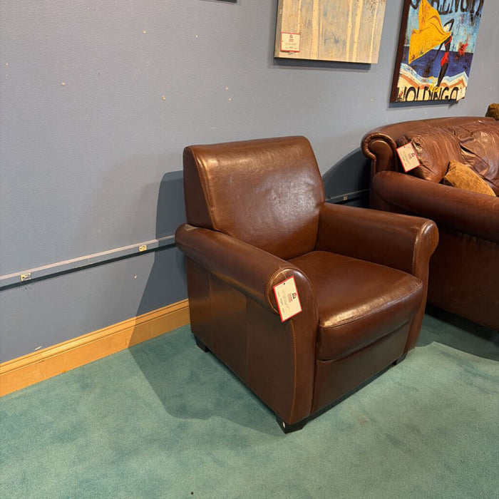 Brown Faux Leather Chair(BAH)