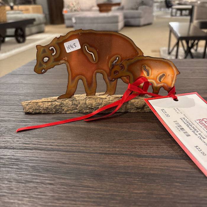 Small Wood/Metal Bear Decor(BA)