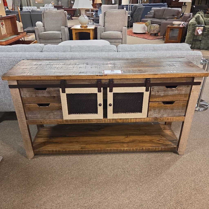 Rustic Wood Sliding Door Sofa Table(ATH)