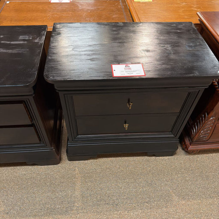 2-Drawer Black Painted Nightstand(SK)