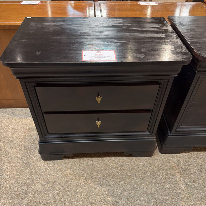 2-Drawer Black Painted Nightstand(SK)