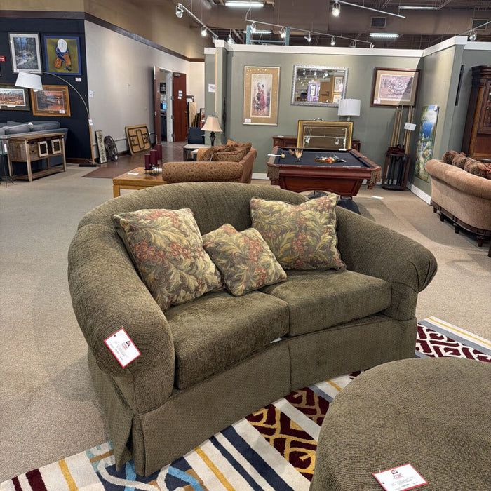 Large Round Back Fabric Loveseat(KHK)