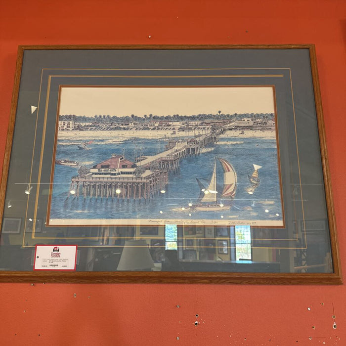 Dock Scene Oak Framed Art (MI)