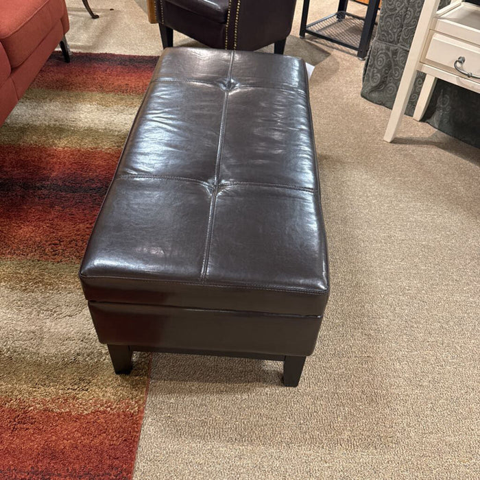 Brown Faux Storage Ottoman(BLA)
