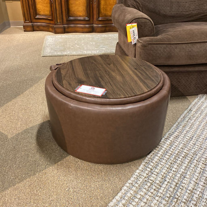 Round Storage Ottoman(BLA)