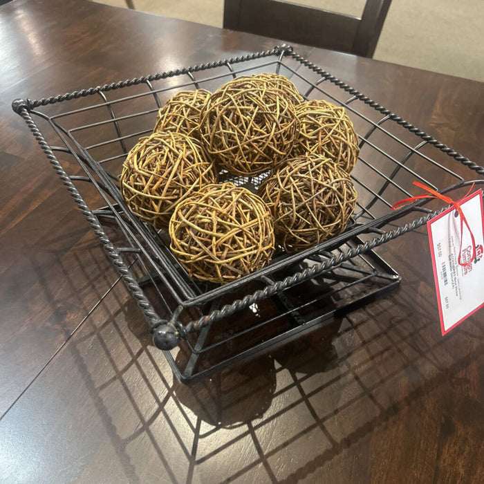 Metal Wicker Ball Holder Decor(AA)