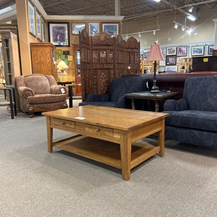 Wood 2 Tier 2 Drawer Coffee Table (BII)