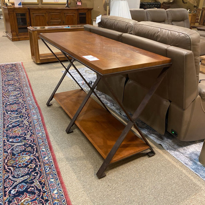 Wood/Metal 2 Tier Side Table (BAH)