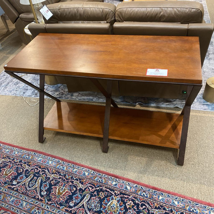 Wood/Metal 2 Tier Side Table (BAH)