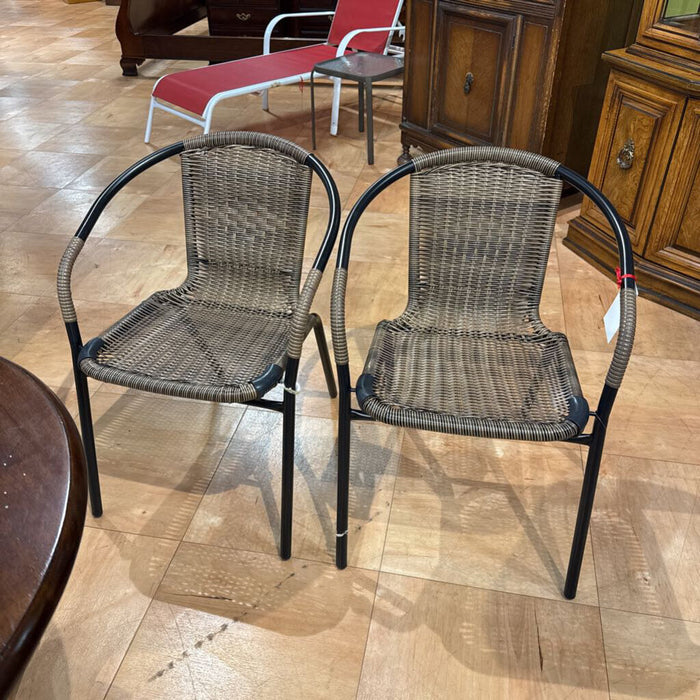 S/2 Rattan Stackable Patio Chairs (MK)