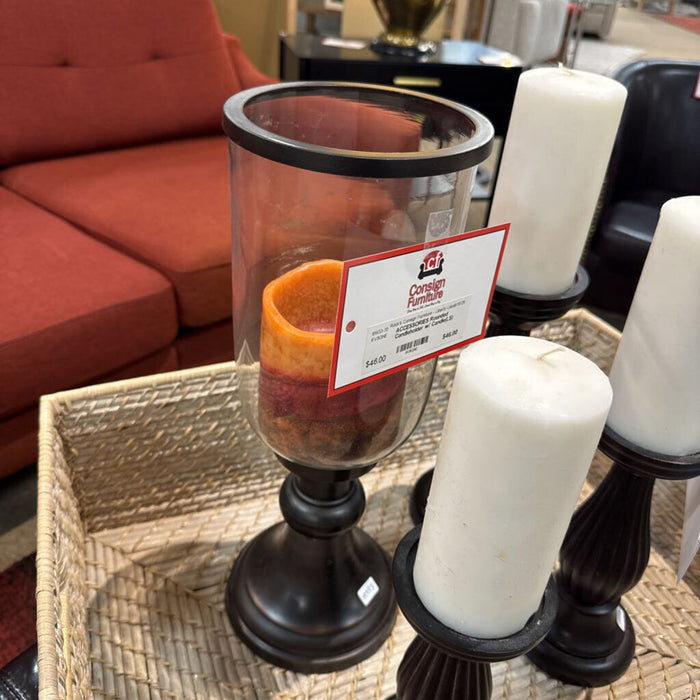 Rounded Candleholder w/ Candle(LS)