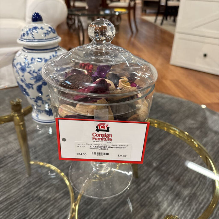 Glass Bowl w/ Flower Lids(LH)