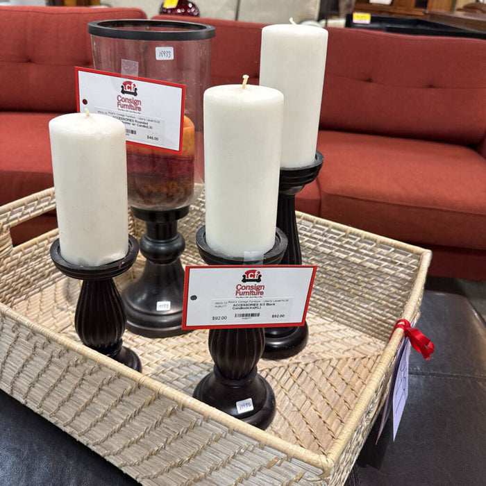 S/3 Black Candlesticks(KL)