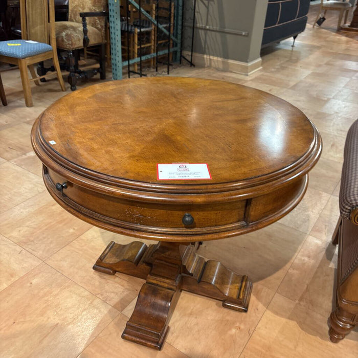 Ornate DW Pedestal Round End Table(SK)