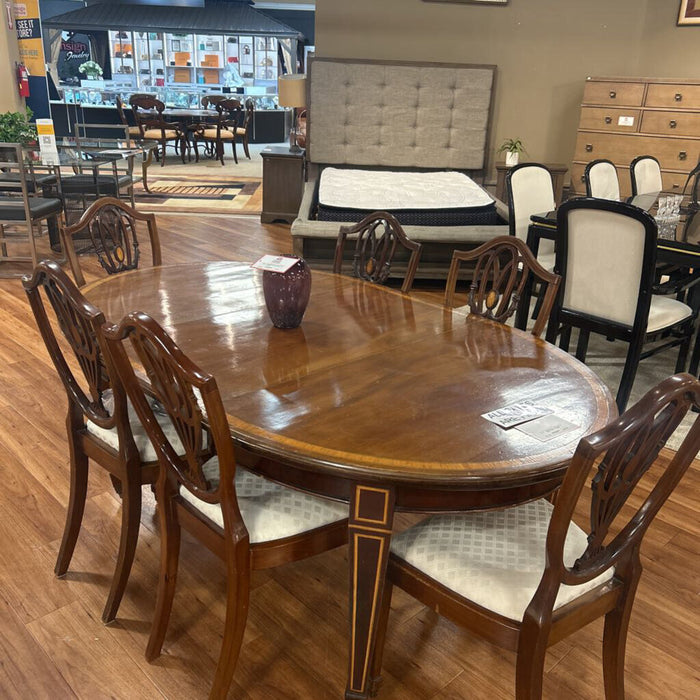 Antique Brown Table w/ 6Ch + 1L (AMK)