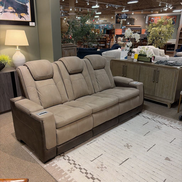 Brown/Tan Durapella Electric Sofa (BMHH)