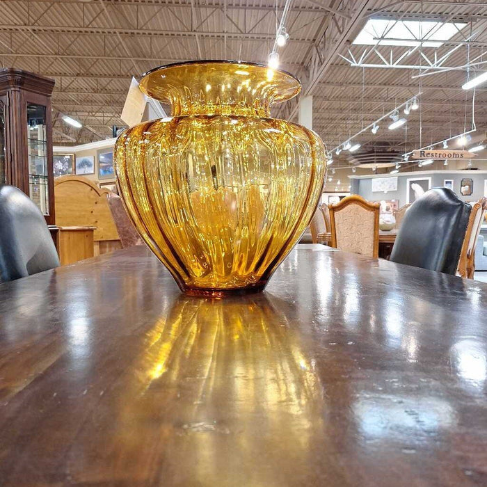 Large Glass Yellow Vase (KL)
