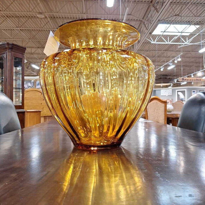 Large Glass Yellow Vase (KL)