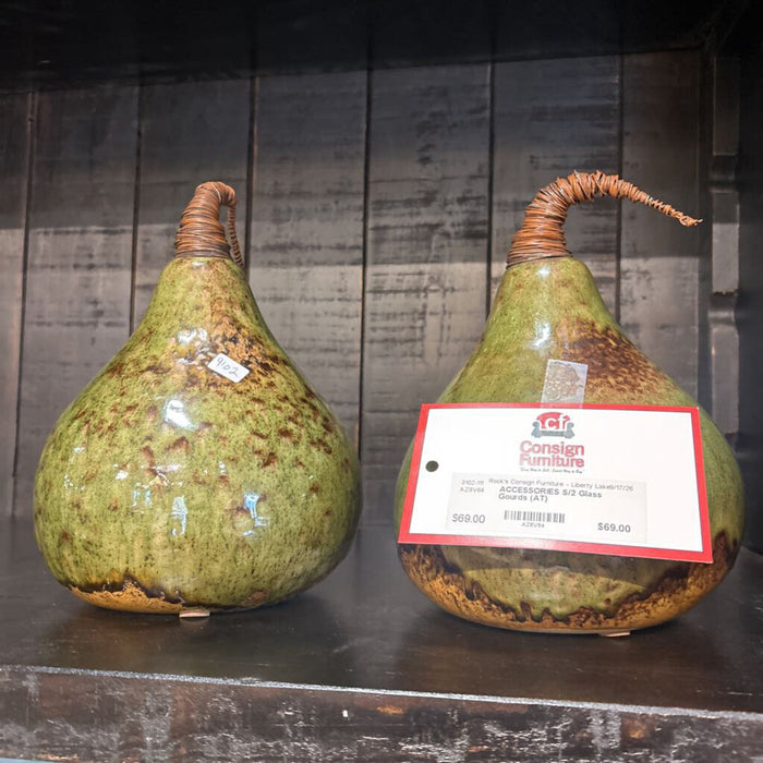 S/2 Glass Gourds (AT)