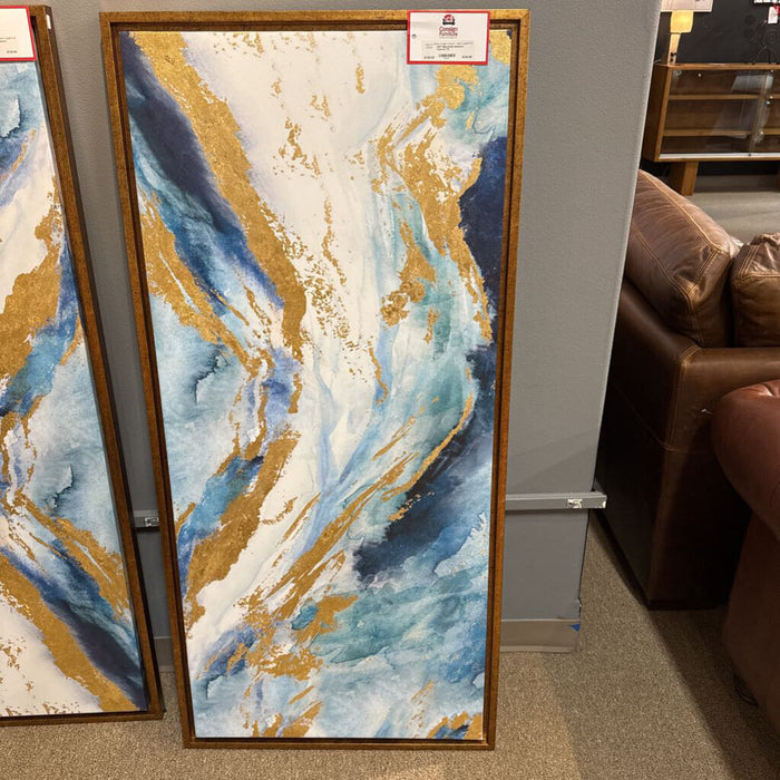 Blue/Gold Abstract Canvas (TI)
