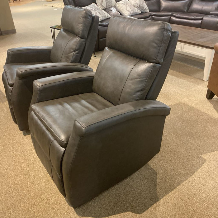 Dark Grey Leather Manual Recliner(KHK)