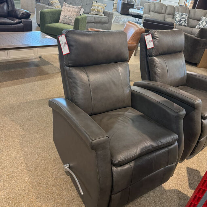 Dark Grey Leather Manual Recliner(KHK)