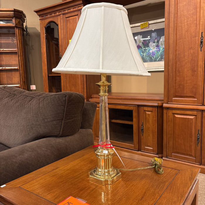 Tall Gold/Glass Table Lamp(AT)