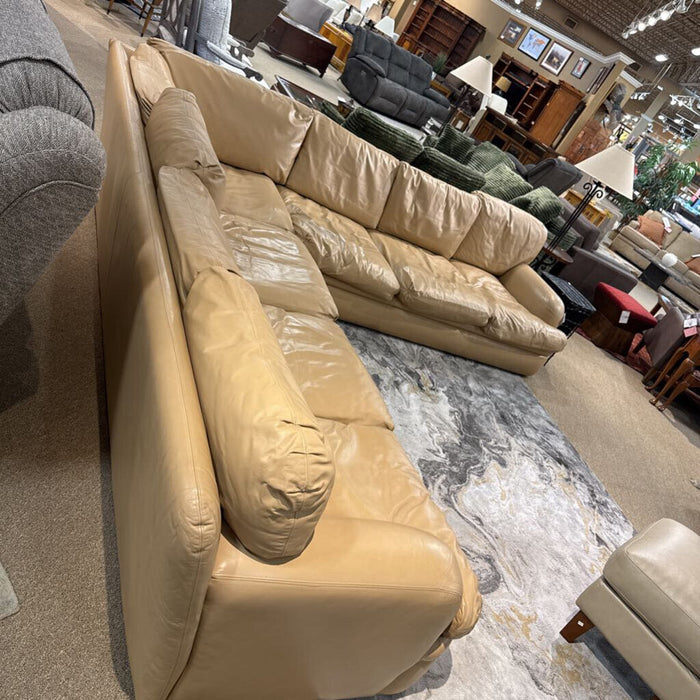 2PC Tan Leather Sectional(MKH)