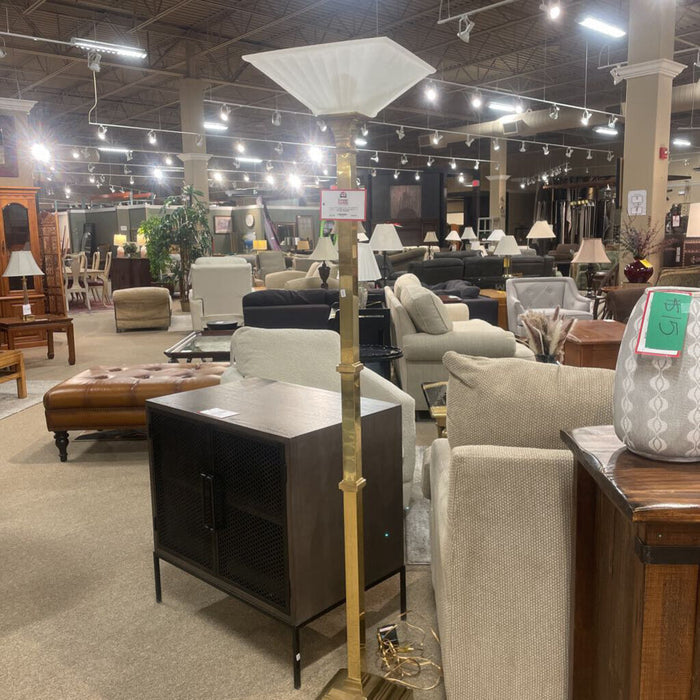 Gold Floor Lamp w/ Porcelain Shade(SK)