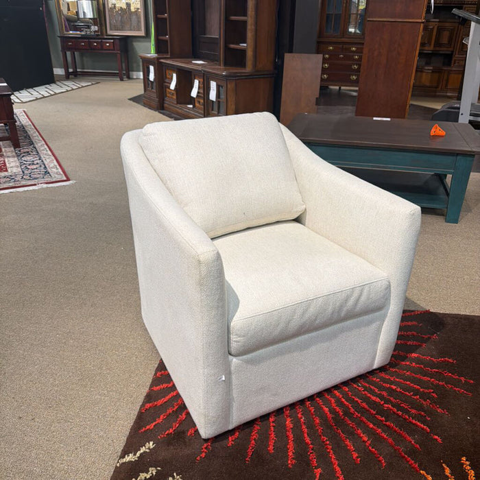 White Fabric Swivel Accent Chair(BTK)