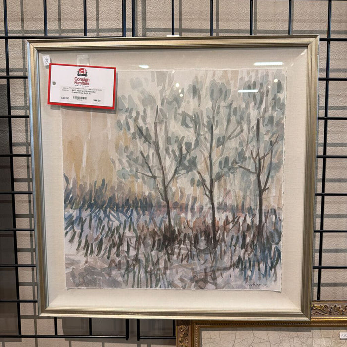 Abstract Watercolor Framed Tree Art(LS)