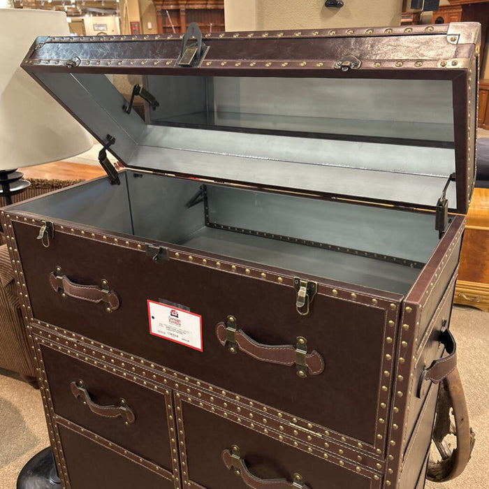 Vintage Style Luggage Bar Cart (KHK)