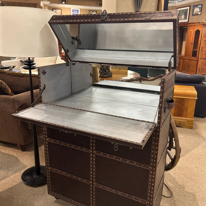 Vintage Style Luggage Bar Cart(SAK)
