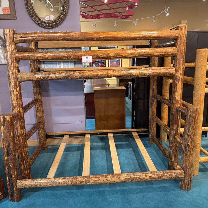 Twin Over Full Log Bunk Bed(TIH)