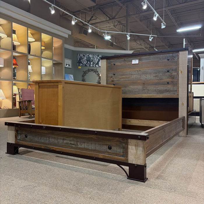Rustic Multi-Colored Queen Bedframe(ATH)