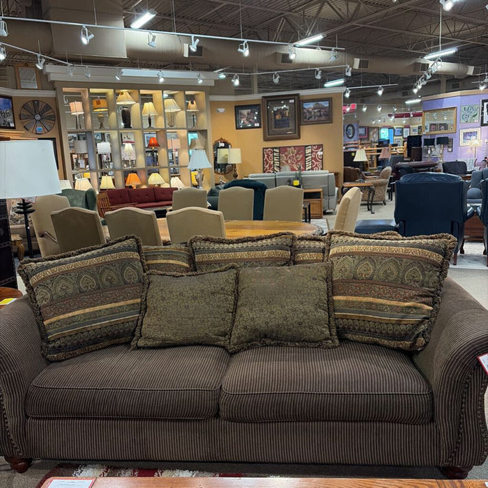Brown Striped Fabric Sofa(BCK)