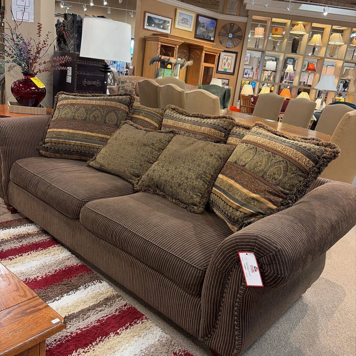 Brown Striped Fabric Sofa(BCK)
