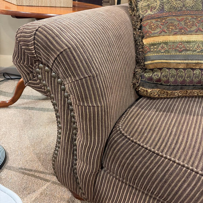 Brown Striped Fabric Sofa(BCK)