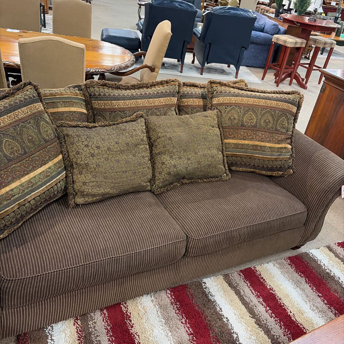 Brown Striped Fabric Sofa(BCK)