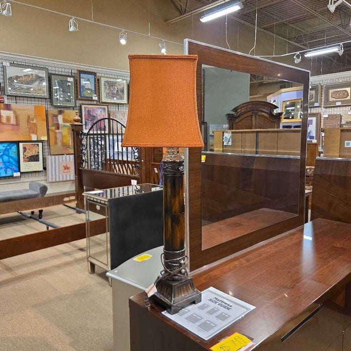 Metal Brown Banded Table Lamp(KL)