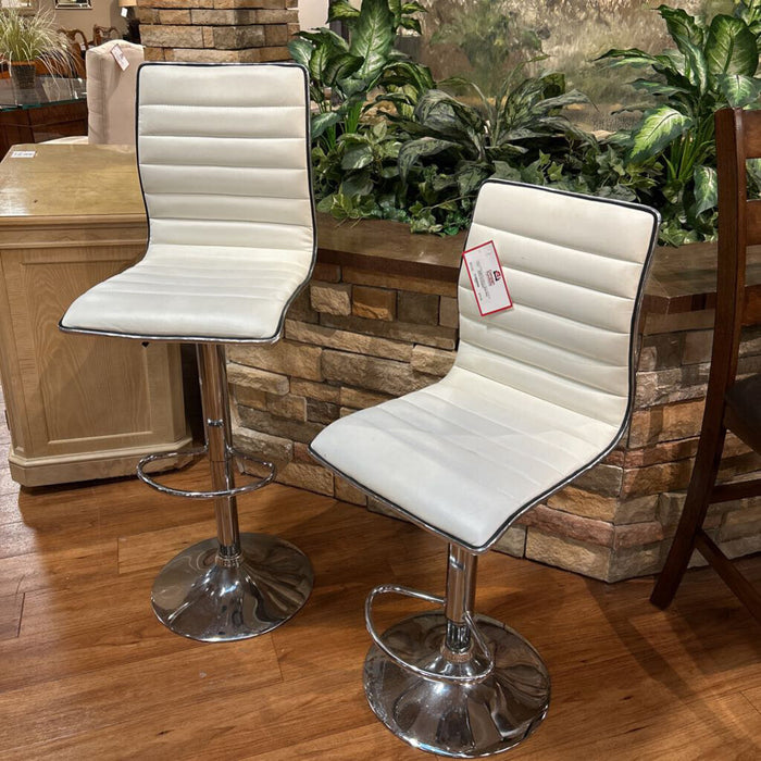 S/2 MCM White Swivel Stools(BHA)
