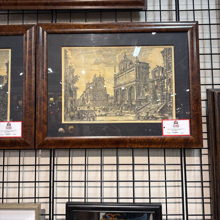Vintage Framed City Scape Art(LH)