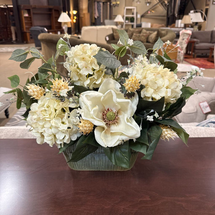 Green Vase White Flowers (LS)