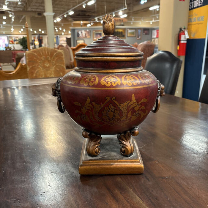 Red Vase w/ Lid (BA)