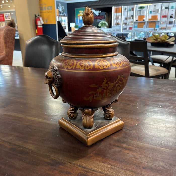 Red Vase w/ Lid (BA)