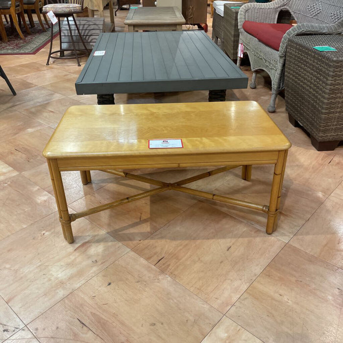 Blonde Rattan Coffee Table (AT)